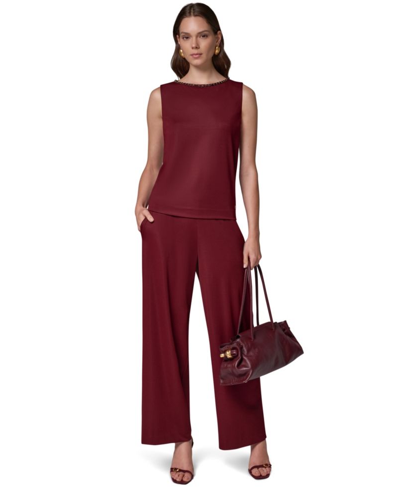 Women Beaded Boat-Neck Sleeveless Camisole