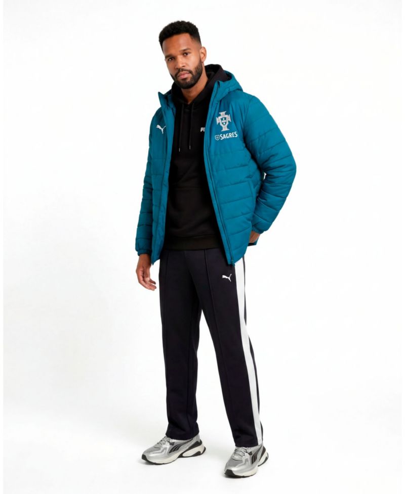 Men's Teal Portugal National Team PumaTech Full-Zip Hooded Jacket