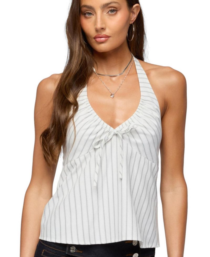 Women's Breya Striped Babydoll Halter Top