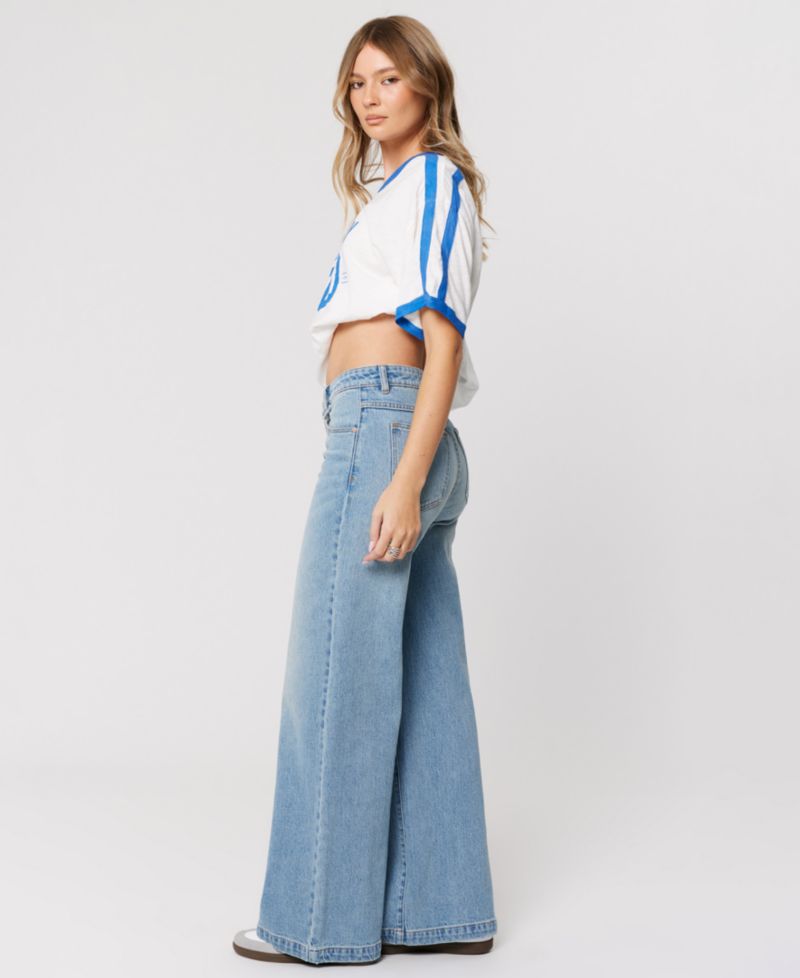 Women's Stevie Mid-Rise Wide-Leg Jeans