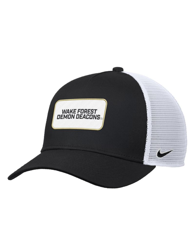 Men's Black Wake Forest Demon Deacons 2025 On-Field Rise Trucker Performance Adjustable Hat