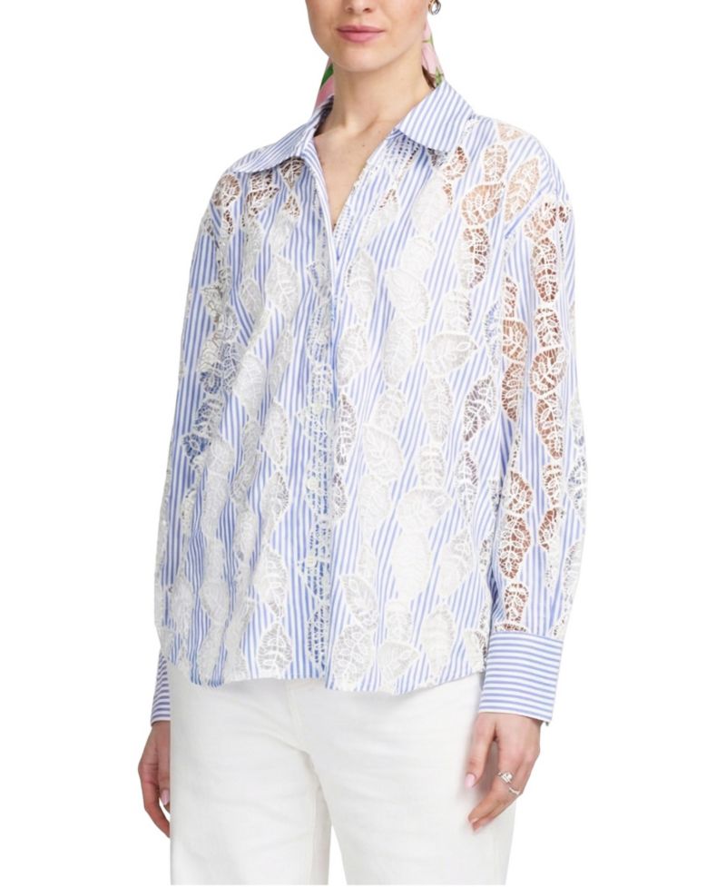 Women's Lace Striped Shirt