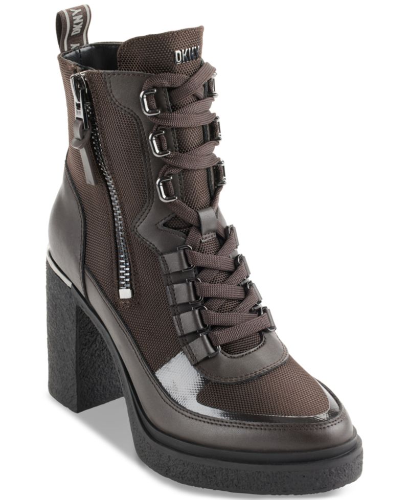 Women's Toia Lace-Up Zip Block Heel Booties