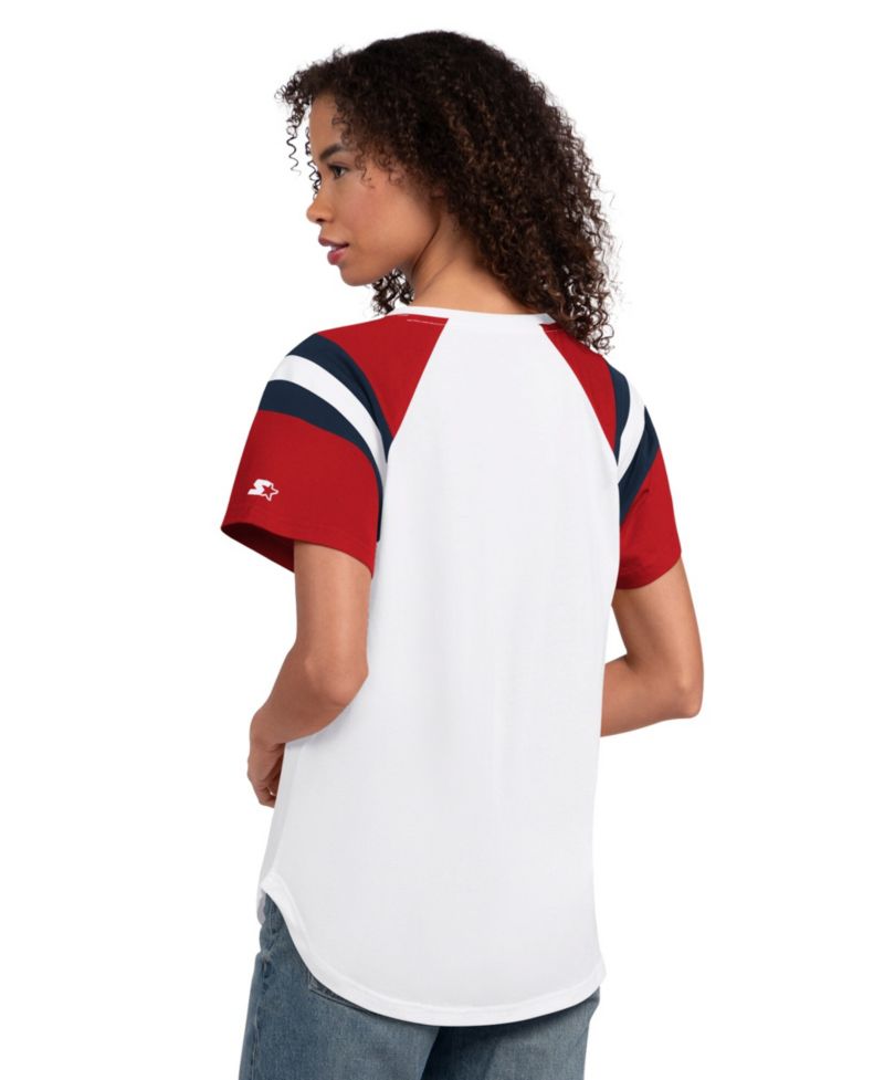 Women's White St. Louis Cardinals Game On Notch Neck Raglan T-Shirt