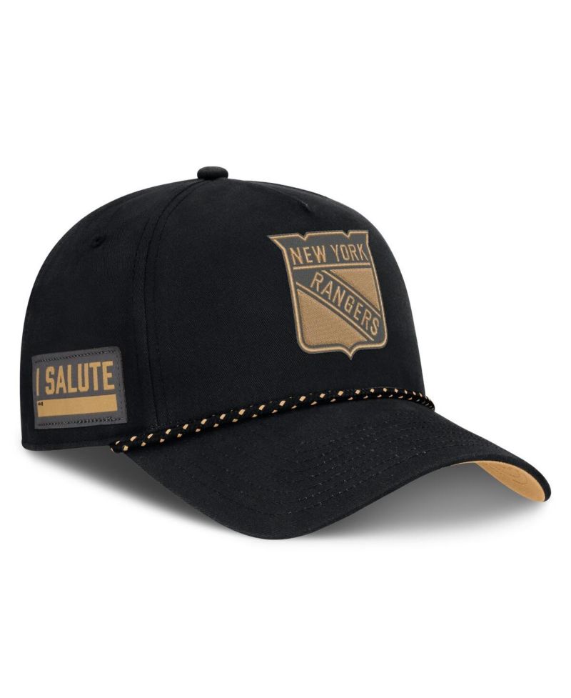 Men's Black New York Rangers Military Appreciation Authentic Pro A-Frame Adjustable Hat