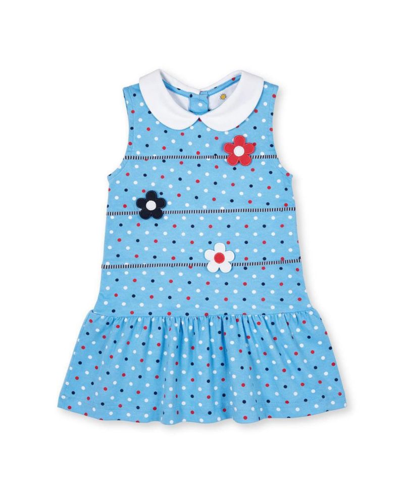 Baby Girl Printed Knit Dress With Flowers