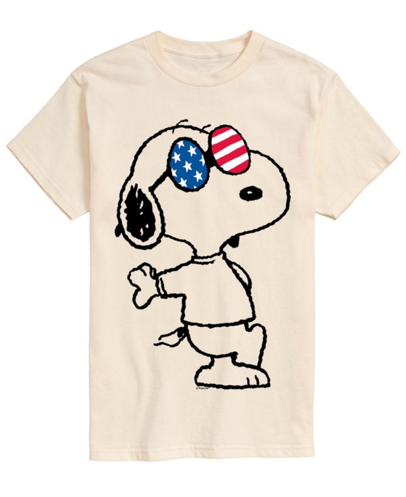 Men's Peanuts USA Snoopy Glasses Short-Sleeve Graphic T-Shirt