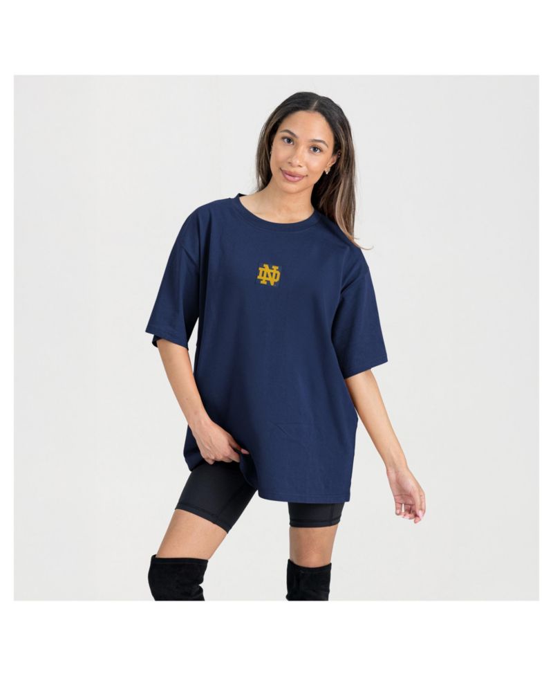 Women's Navy Notre Dame Fighting Irish Oversized Back at Ya T-Shirt