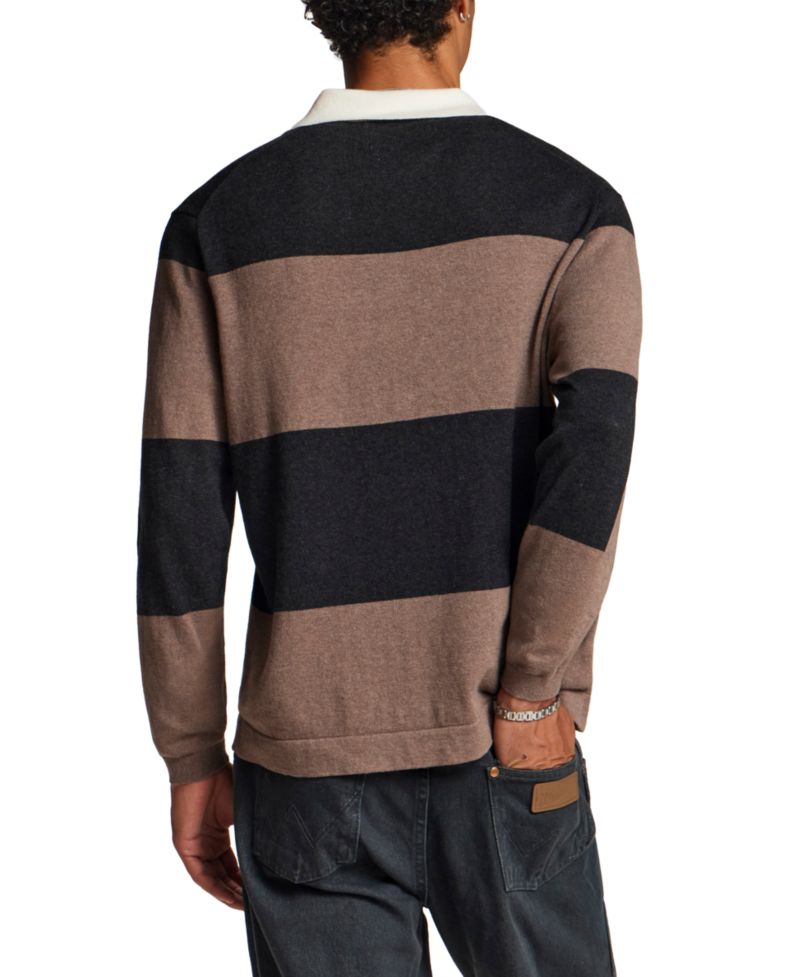 Men's Cotton Cashmere Rugby Polo Sweater