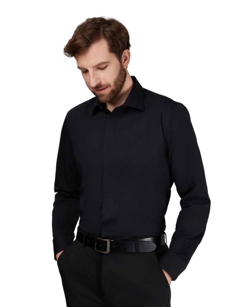 Men's Slim-Fit Spread-Collar Shirt