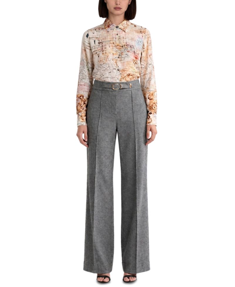 Women's The Madeline Silk-Blend Printed Long-Sleeve Print Blouse