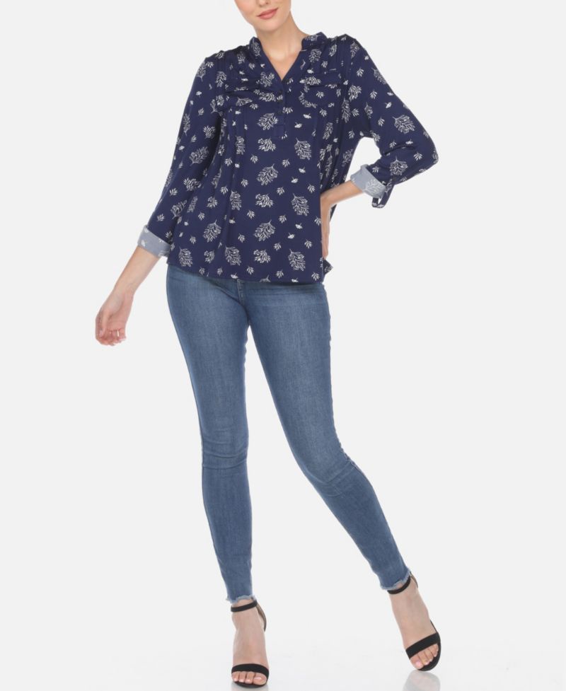 Plus Size Pleated Long Sleeve Top