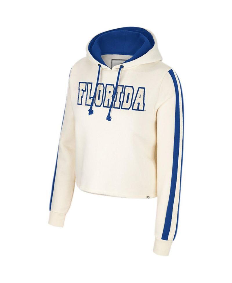 Women's Cream Florida Gators Perfect Date Cropped Pullover Hoodie