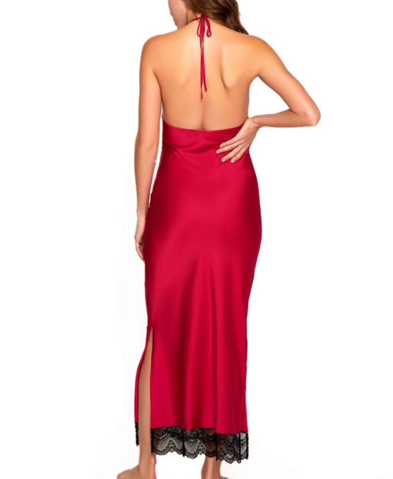 Women's Halter Lingerie Slip Trimmed in Lace