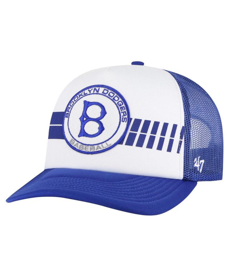Men's White/Royal Brooklyn Dodgers Cooperstown Collection Pack Express Trucker Adjustable Hat