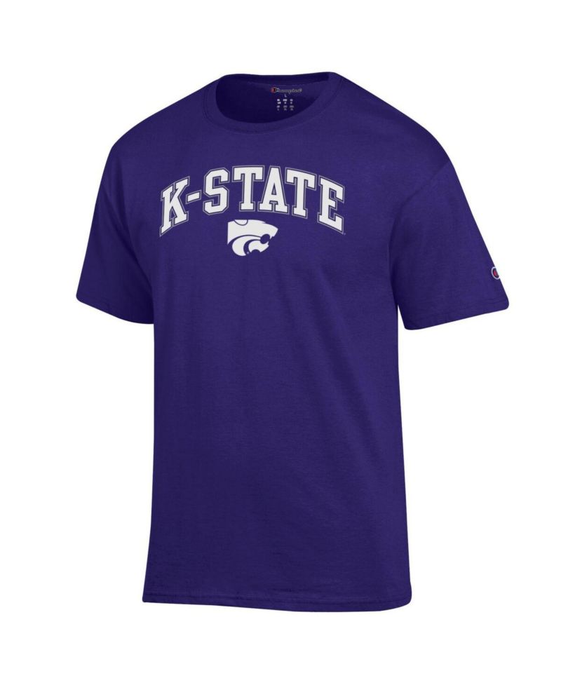 Men's Purple Kansas State Wildcats Arch Over Logo T-Shirt