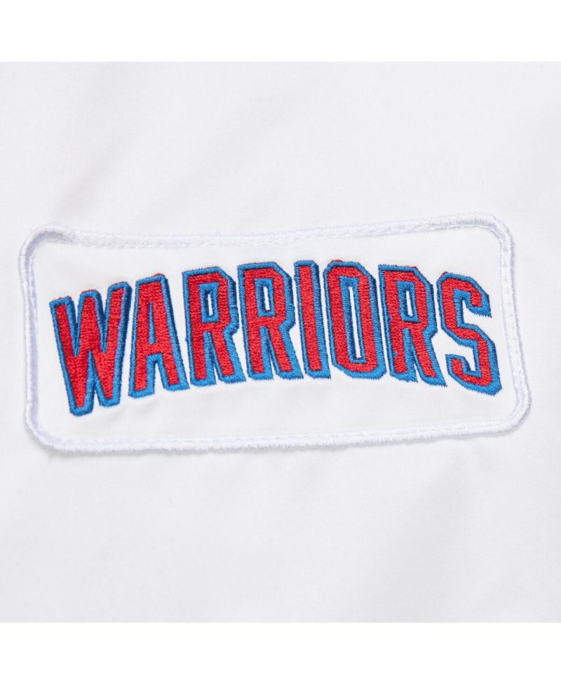 Men's White Golden State Warriors Hardwood Classics Nights Team Leader Satin Full-Zip Jacket