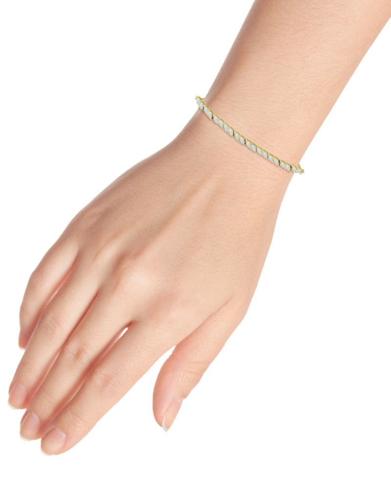 Cubic Zirconia Marquise Bolo Bracelet