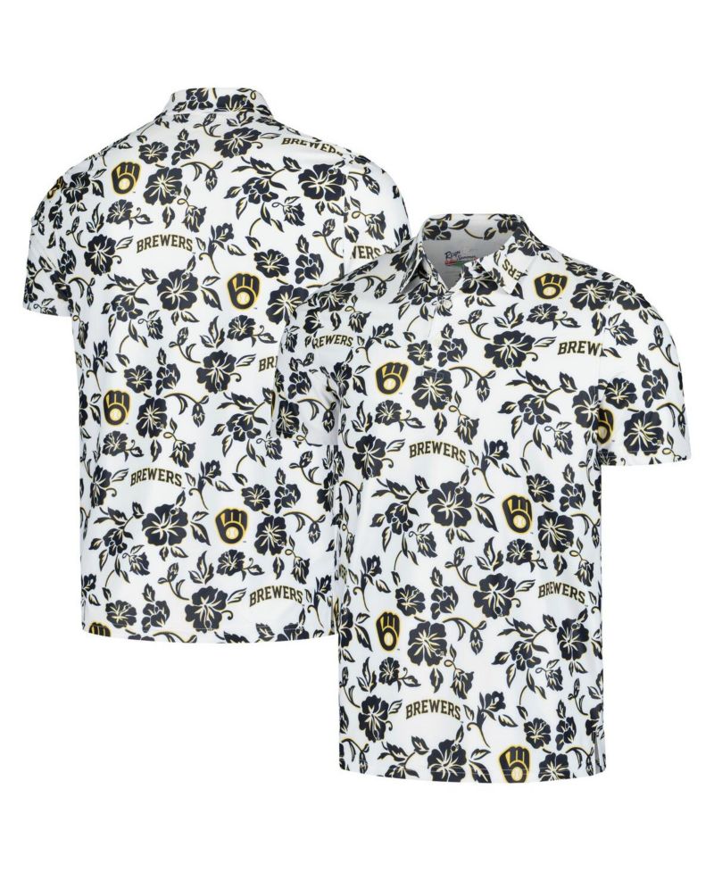 Men's White Milwaukee Brewers Pua Performance Polo Shirt