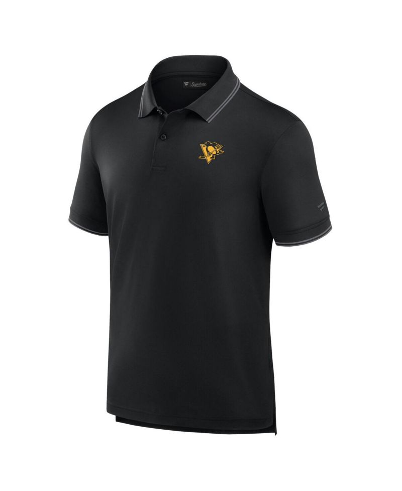 Men's Black Pittsburgh Penguins Front Office Pique Polo Shirt