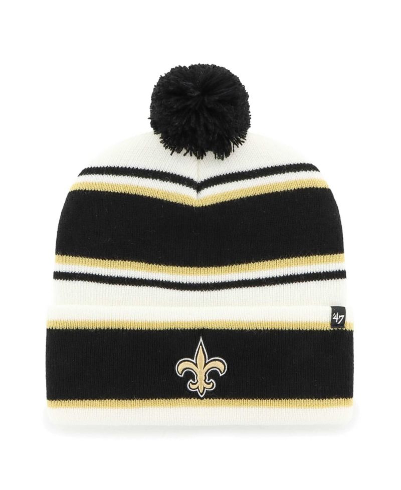 47 Brand Big Boys and Girls White New Orleans Saints Stripling Cuffed Knit Hat with Pom