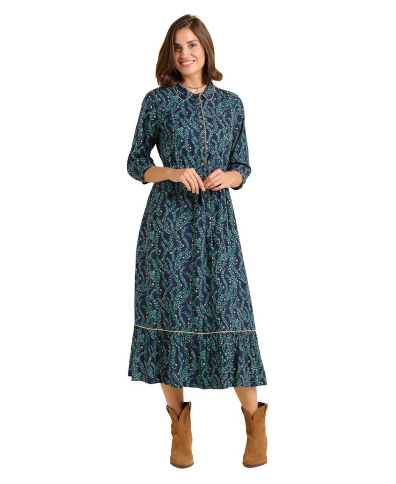 Women's Skye 3/4 Sleeve Shirt Midi Dress