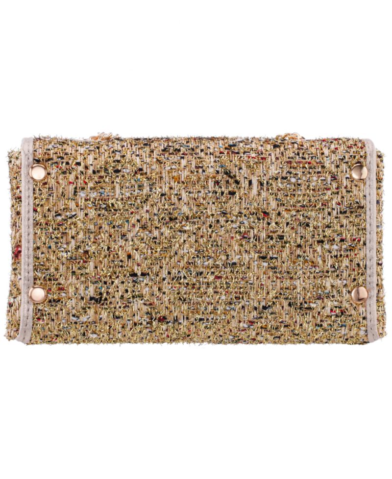 Cerise Metallic Tweed Mini Crossbody Handbag