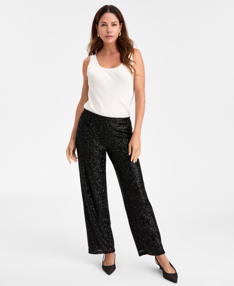 Women's Sequinned Pull-On Pants