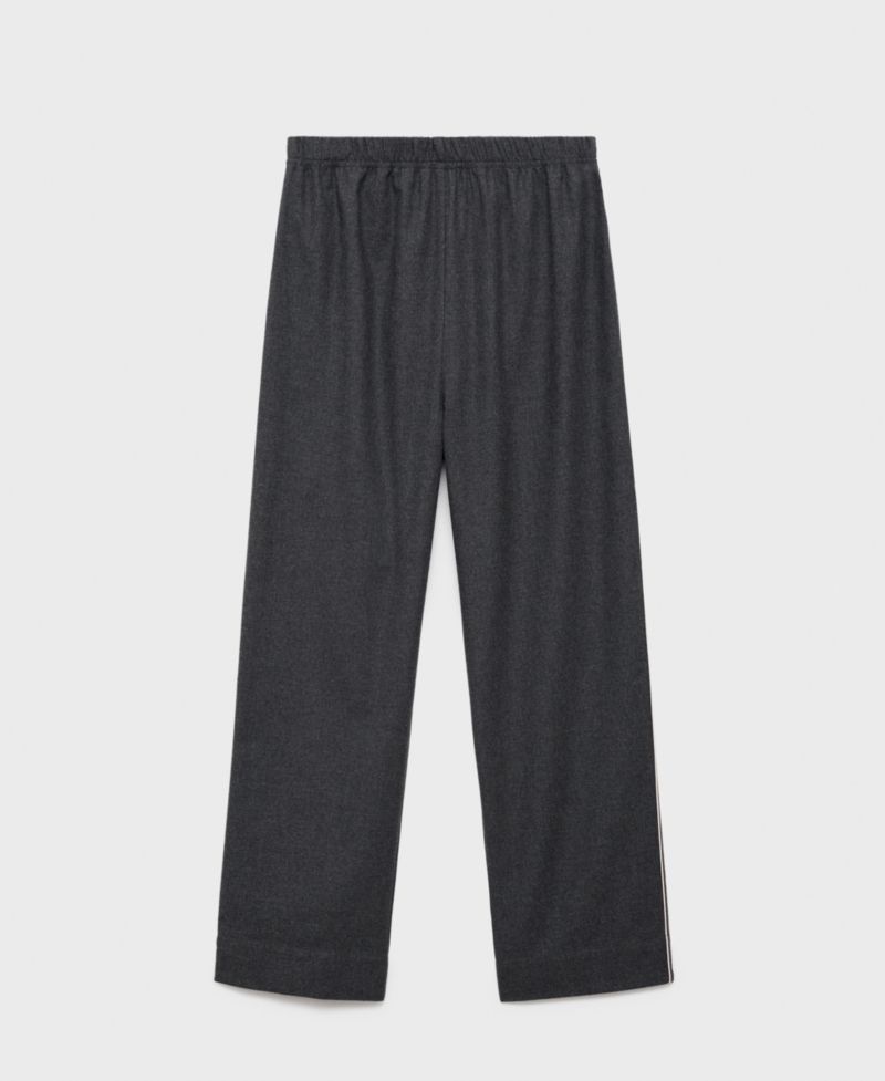 Women's Contrast Piping Cotton Flannel Pants