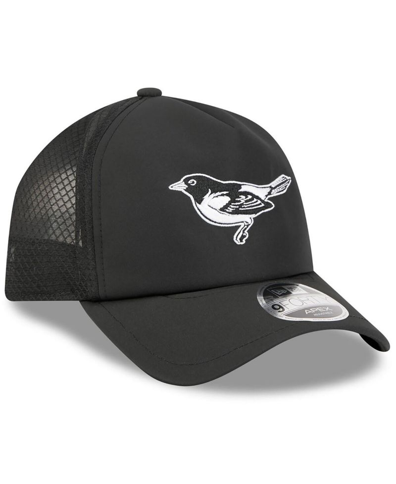 Men's Black Baltimore Orioles 2026 Batting Practice Alternate Apex 9FORTY Adjustable Hat