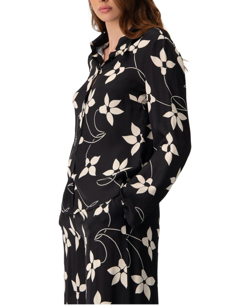 Women's Long Sleeve Printed Shirt Blouse