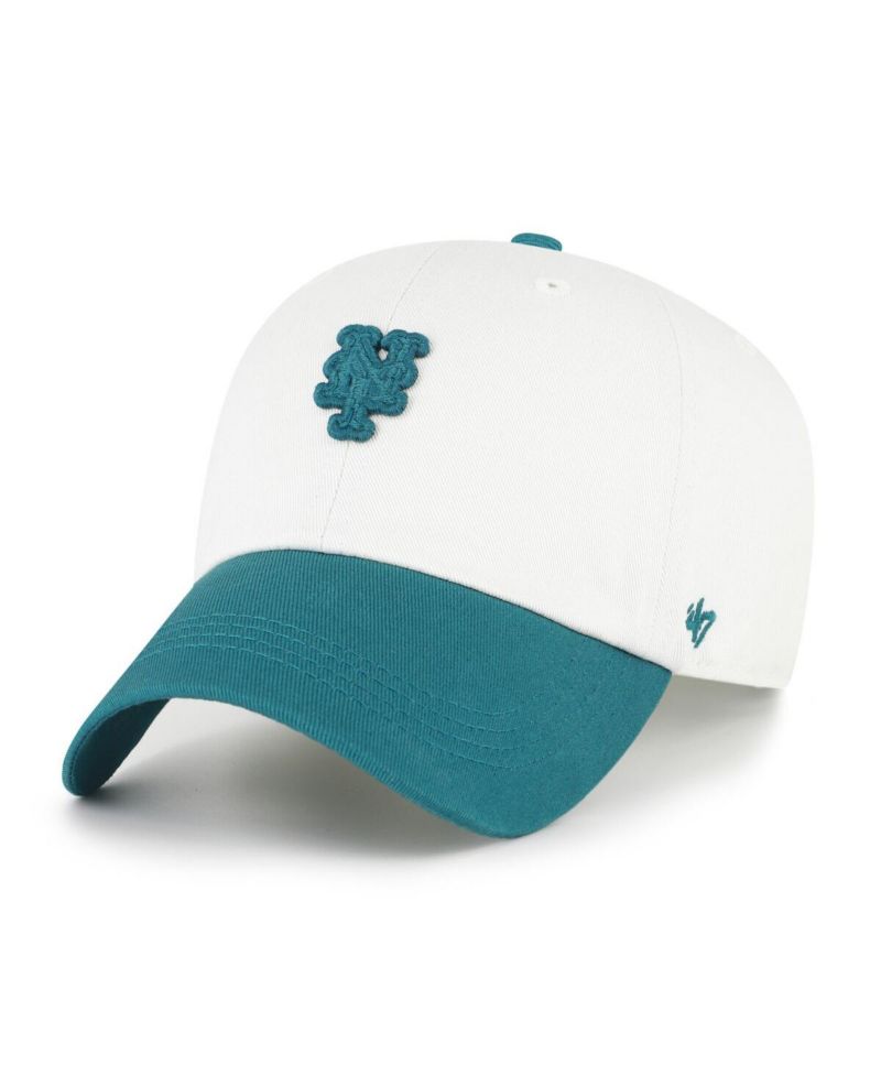 Men's White/Teal New York Mets Contemporary Tonal Clean Up Adjustable Hat