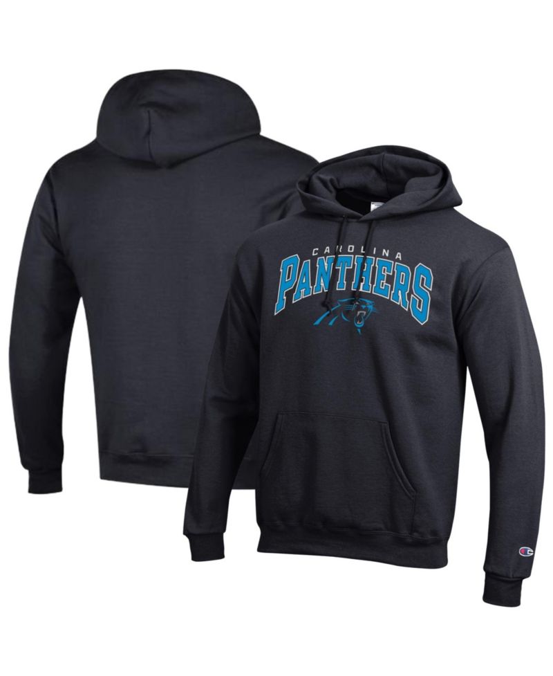 Men's Black Carolina Panthers Power Blend Arch over Logo Hoodie