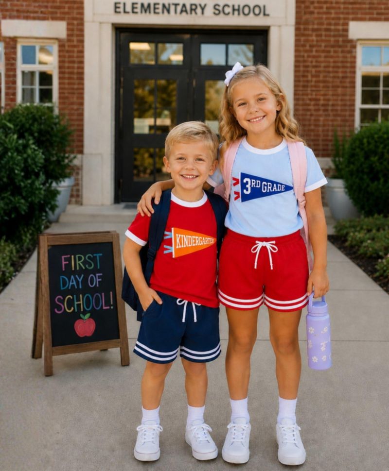 Little/Big (XS-XL)Unisex Striped Varsity Shorts