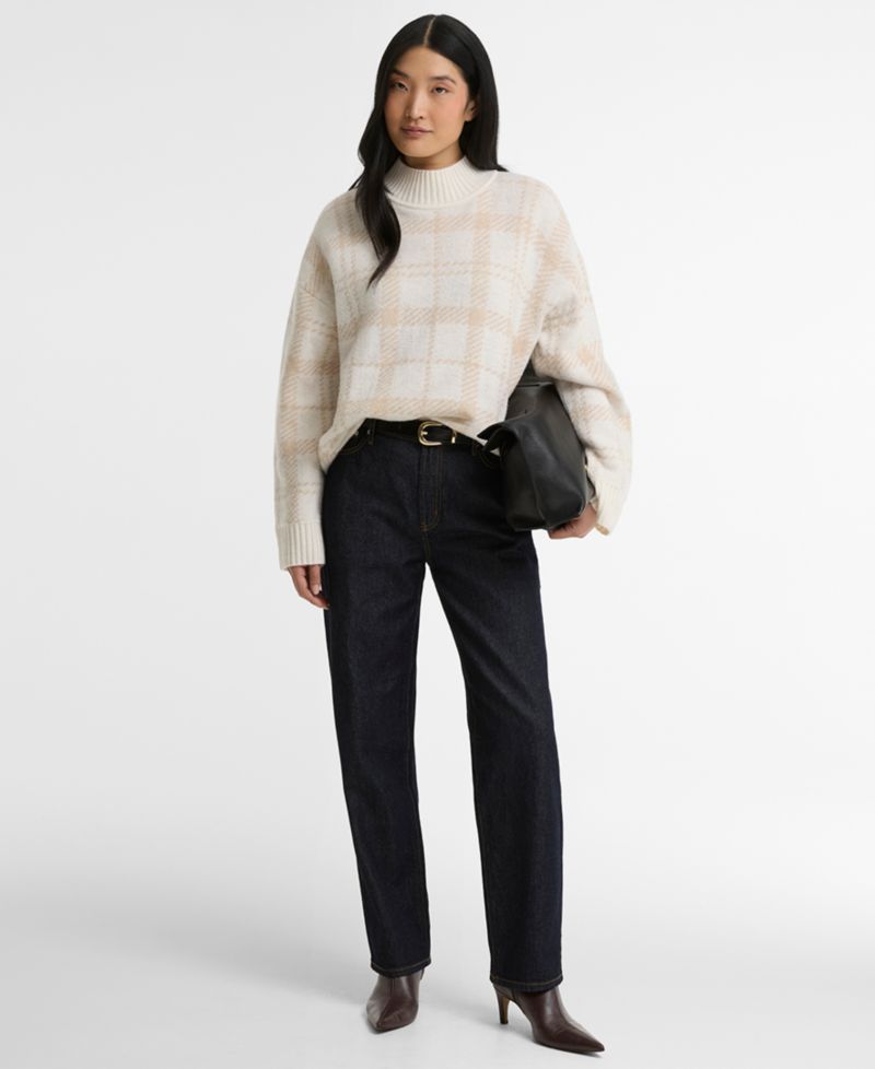 Women's Delilah Mock Neck Tartan Wool-Blend Sweater
