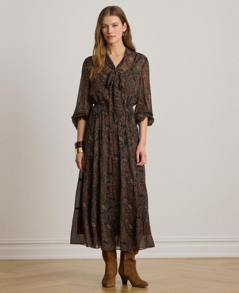 Women's Long-Sleeve Flare Dress