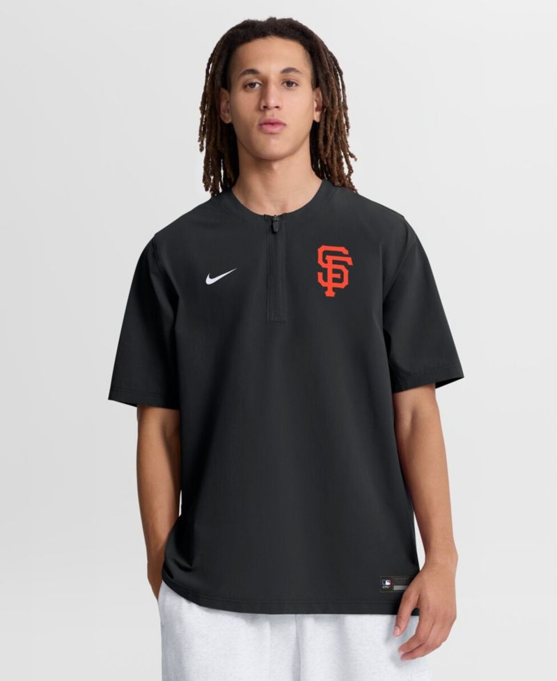 Men's Black San Francisco Giants Authentic Collection Dri-FIT Quarter-Zip Windshirt