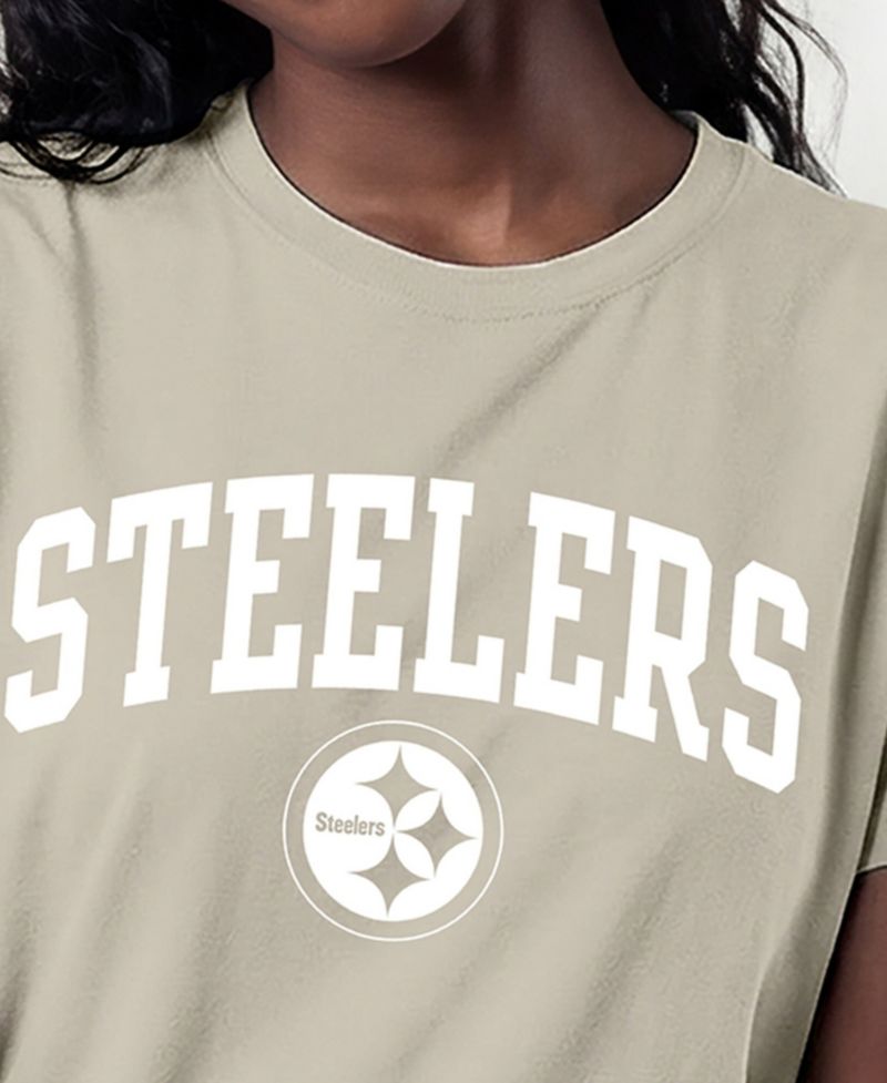 Women's Pittsburgh Steelers Screen-Print Graphics Crewneck T-Shirt