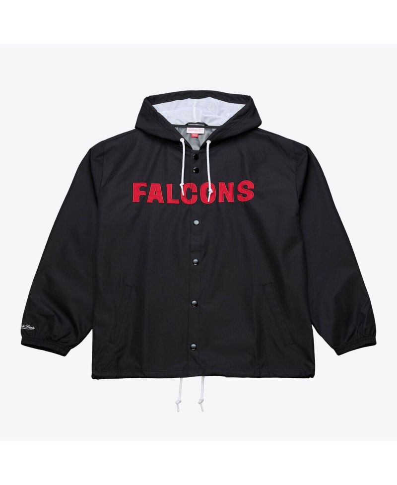 Men's Black Atlanta Falcons Coaches Full-Snap Hooded Windbreaker Jacket