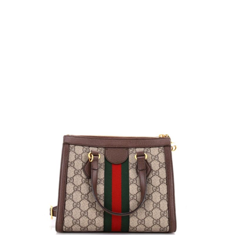 Small Ophidia Top Handle Tote GG Coated Canvas