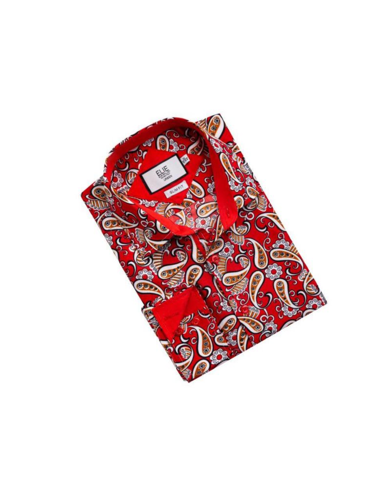 Men's Slim Fit Paisley Sport Button-Down Shirt