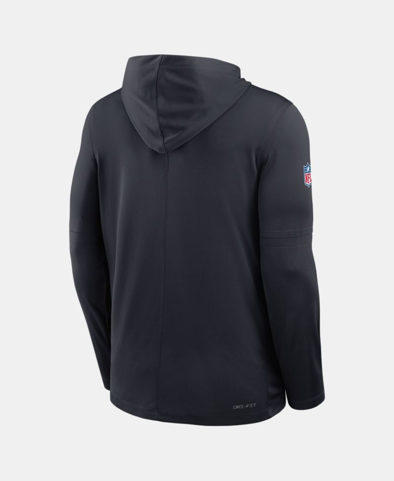 Men's Navy Houston Texans Sideline Dri-FIT Long Sleeve Hooded T-Shirt