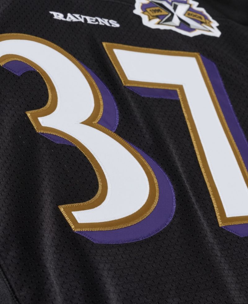 Men's Deion Sanders Black Baltimore Ravens 2005 Authentic Throwback Jersey