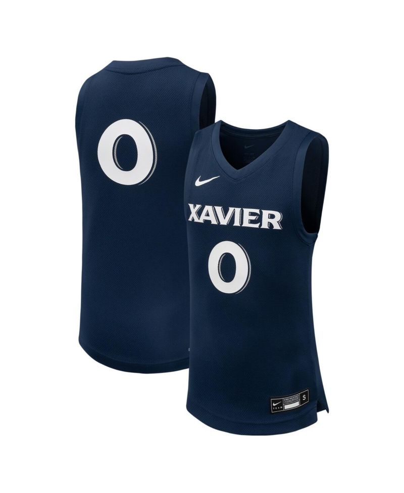 Big Boys #0 Navy Xavier Musketeers Team Replica Basketball Jersey