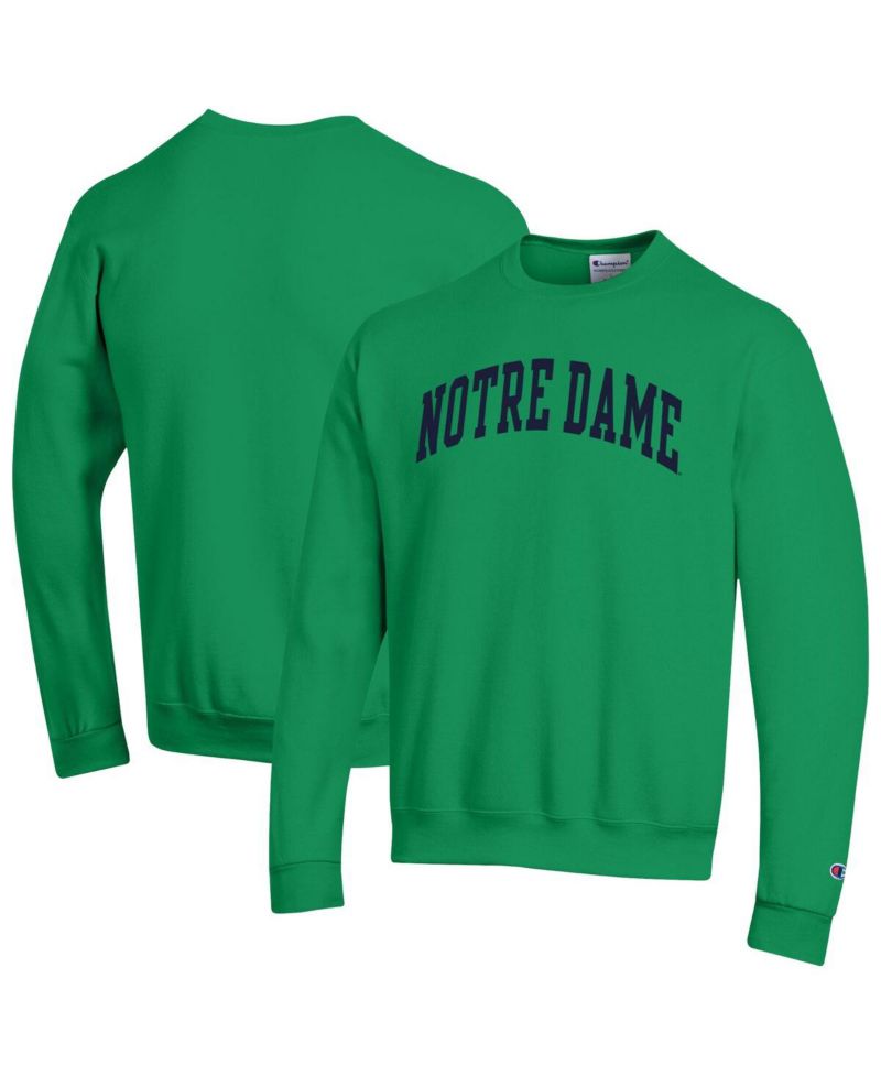 Men's Green Notre Dame Fighting Irish Basic Arch Fleece Pullover Sweatshirt
