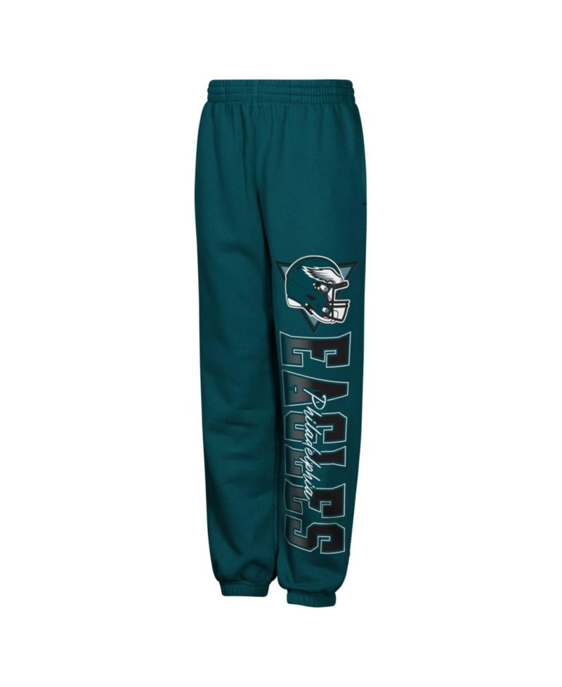 Big Boys and Girls Midnight Green Philadelphia Eagles Run & Gun Sweatpants