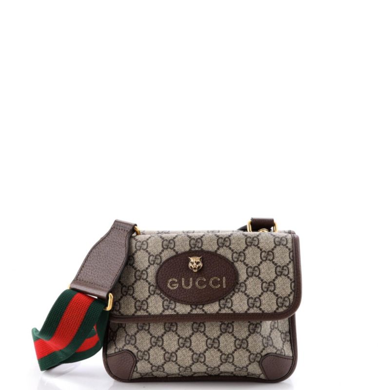 Small Neo Vintage Flap Messenger GG Coated Canvas