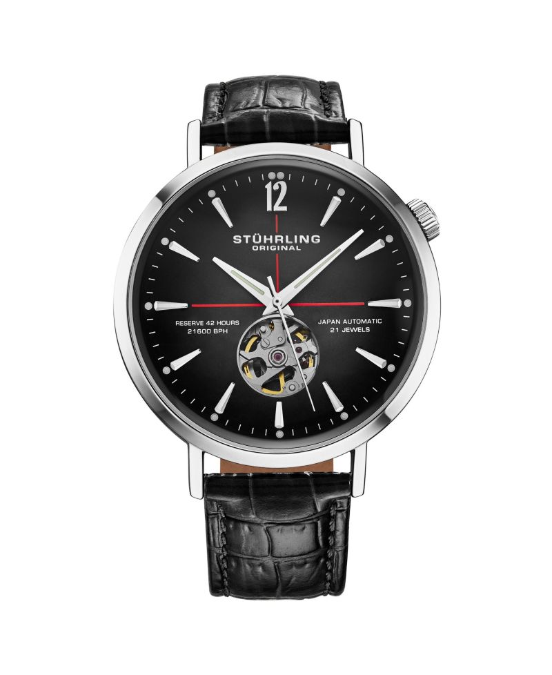 Mens 1021 Quasar Skeleton Automatic 42mm Watch