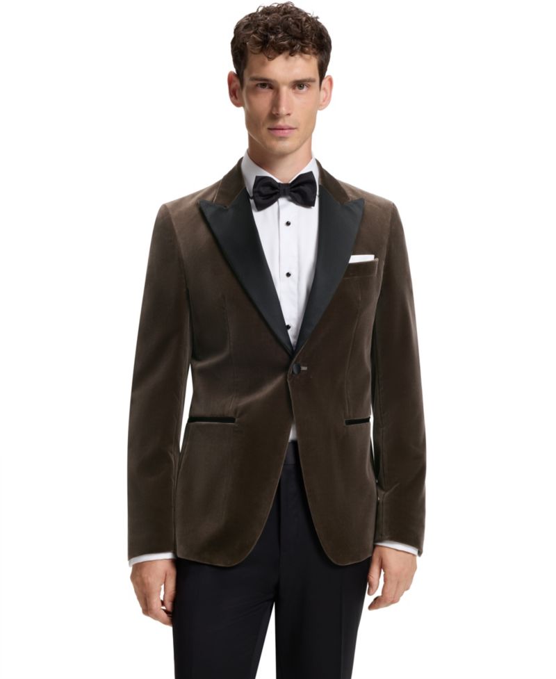 BOSS by Men's Cotton Velvet Slim-Fit Tuxedo Jacket