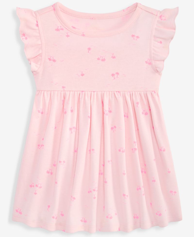 Baby Girls' 0M-24M Palm Tree-Print Dress